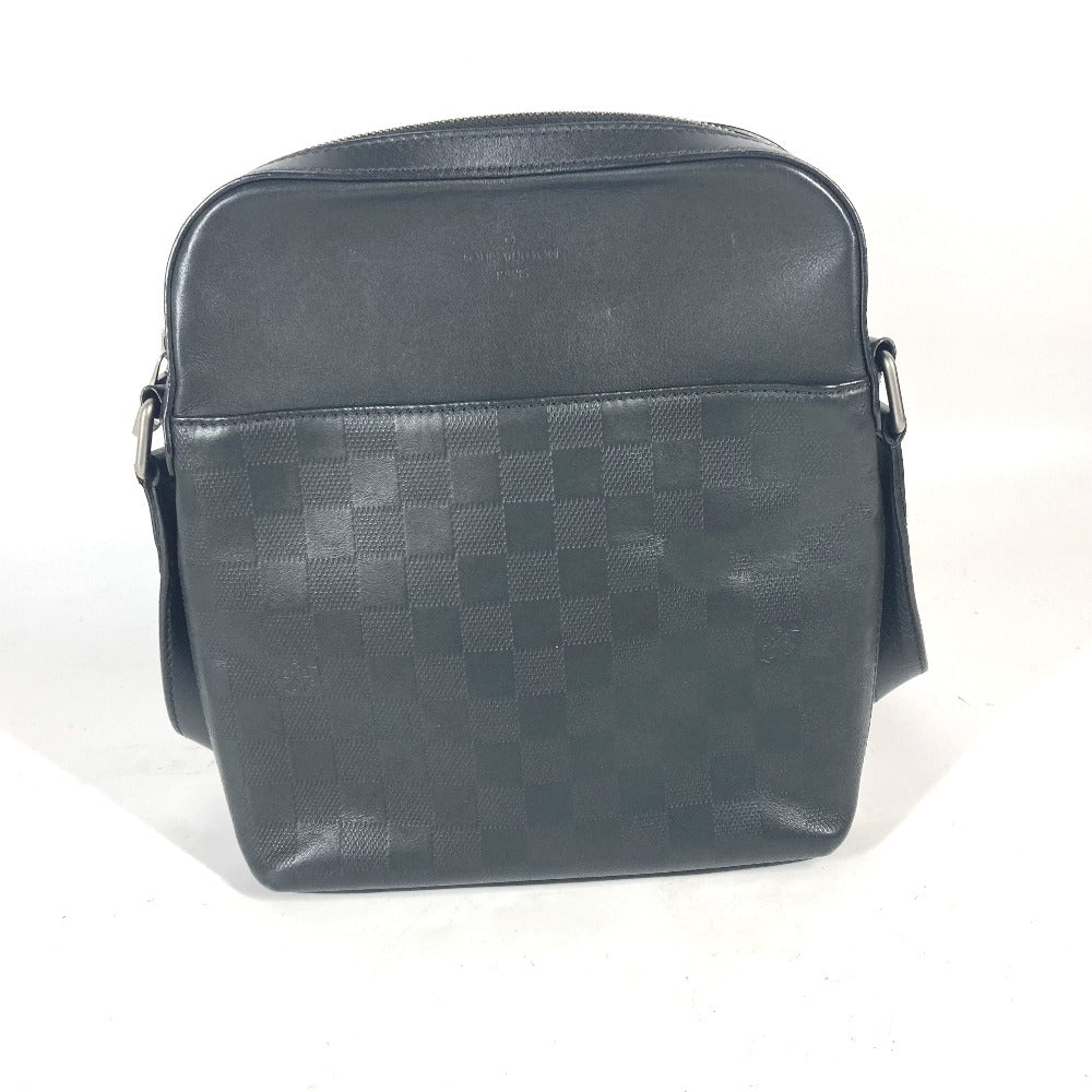 LOUIS VUITTON Shoulder Bag Damier Anfini Leather black Damier Anfini Pochette District mens
