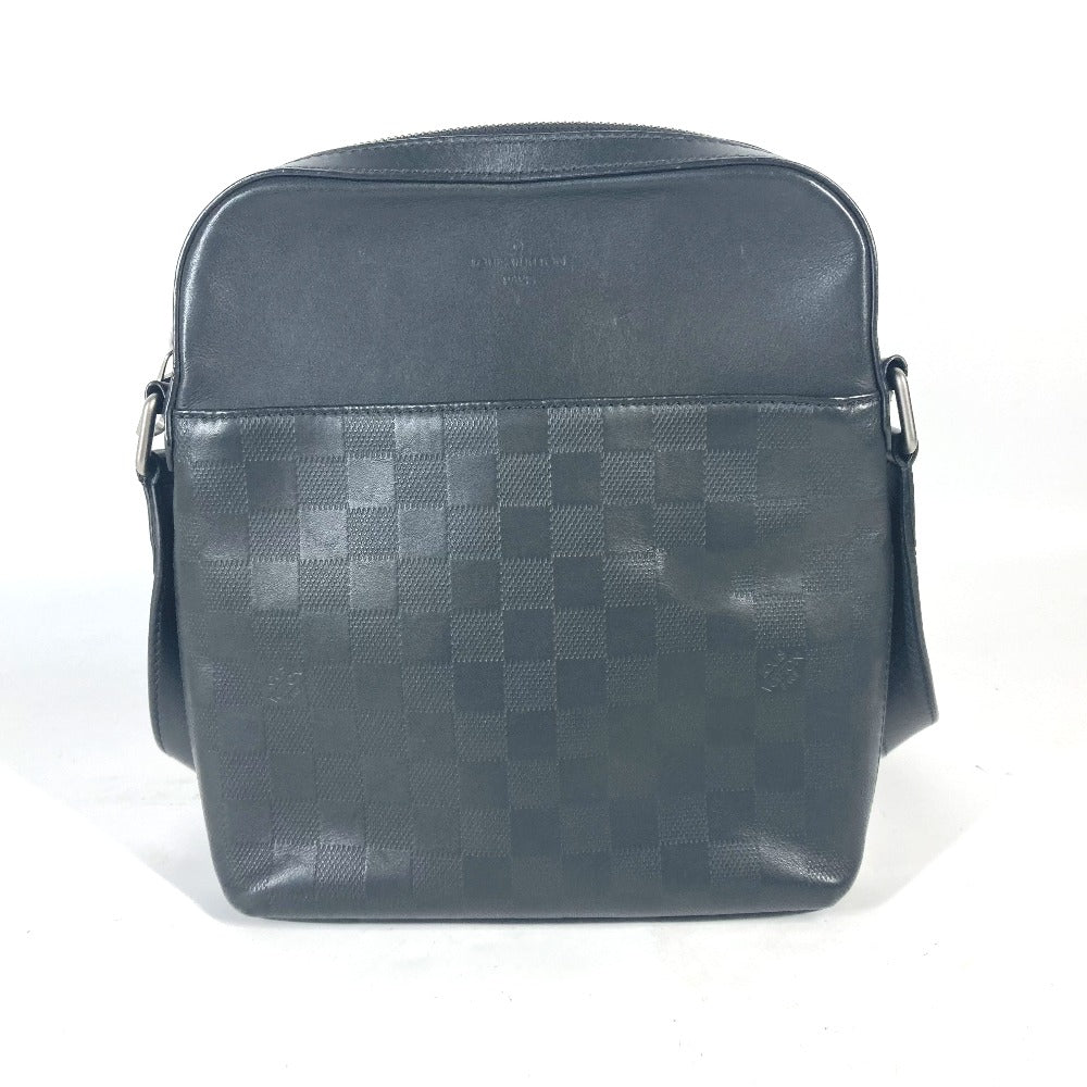 LOUIS VUITTON Shoulder Bag Damier Anfini Leather black Damier Anfini Pochette District mens