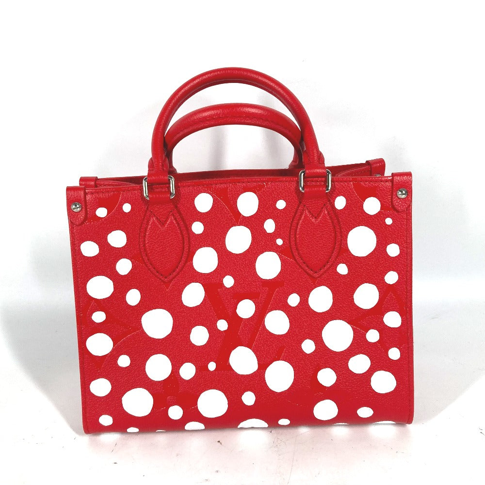 LOUIS VUITTON Handbag Monogram Ann Platt Leather Red Kusama Yayoi Collaboration LV x YK On the Go PM Women