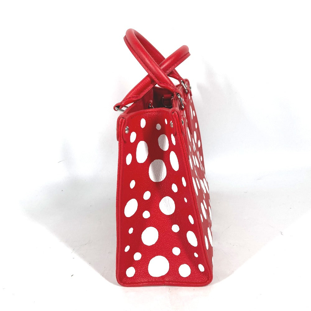 LOUIS VUITTON Handbag Monogram Ann Platt Leather Red Kusama Yayoi Collaboration LV x YK On the Go PM Women