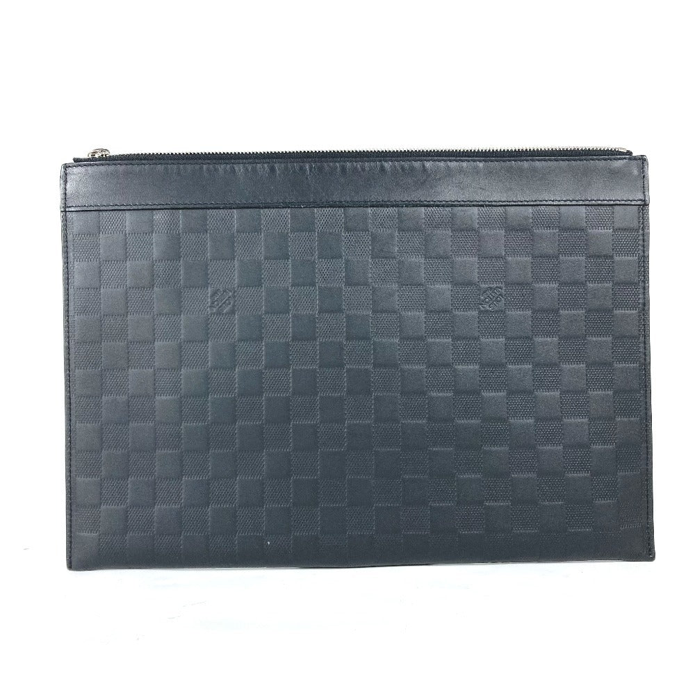 LOUIS VUITTON Clutch bag Damier Anfini Leather black Damier Anfini Pochette Discovery