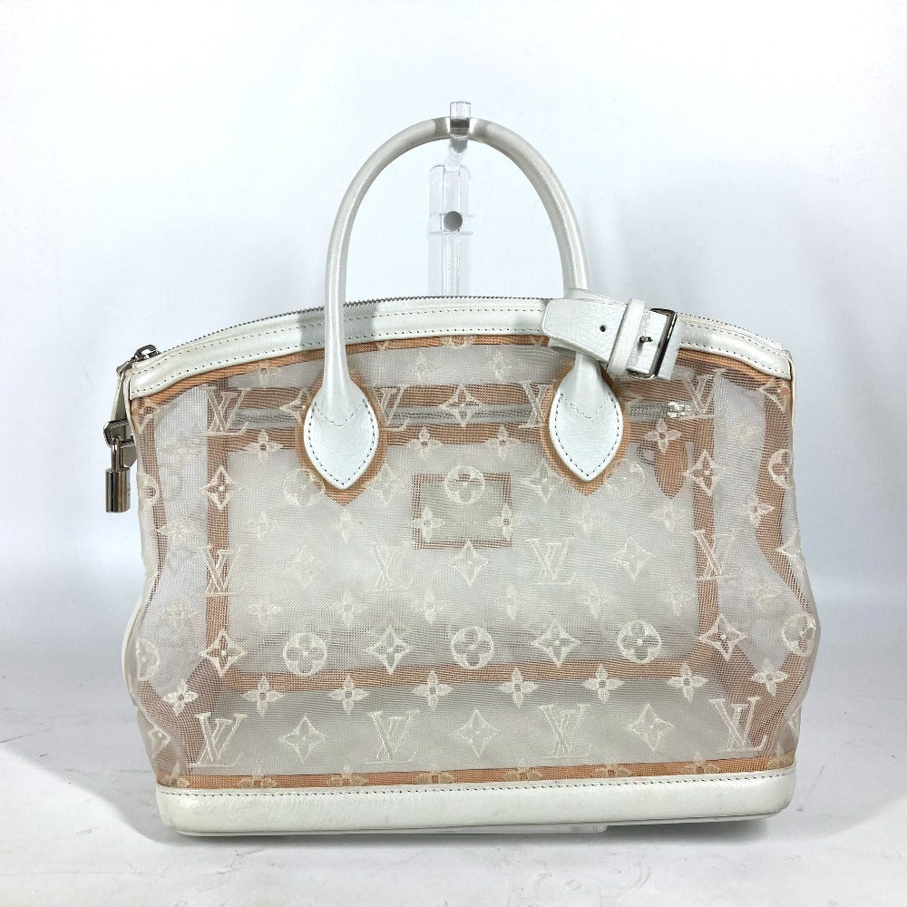 LOUIS VUITTON Handbag Nylon / leather white Transparent Monogram Lockit