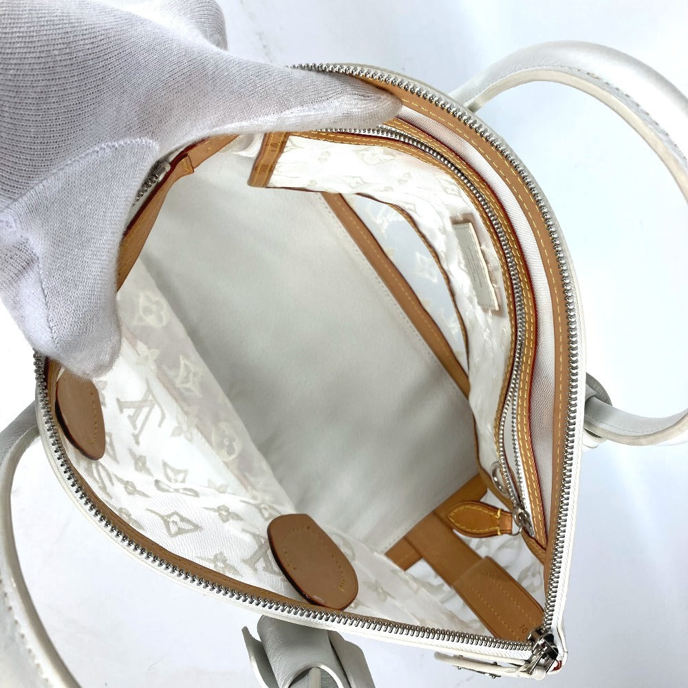 LOUIS VUITTON Handbag M40699 Nylon / leather white Transparent Monogram Lockit Women