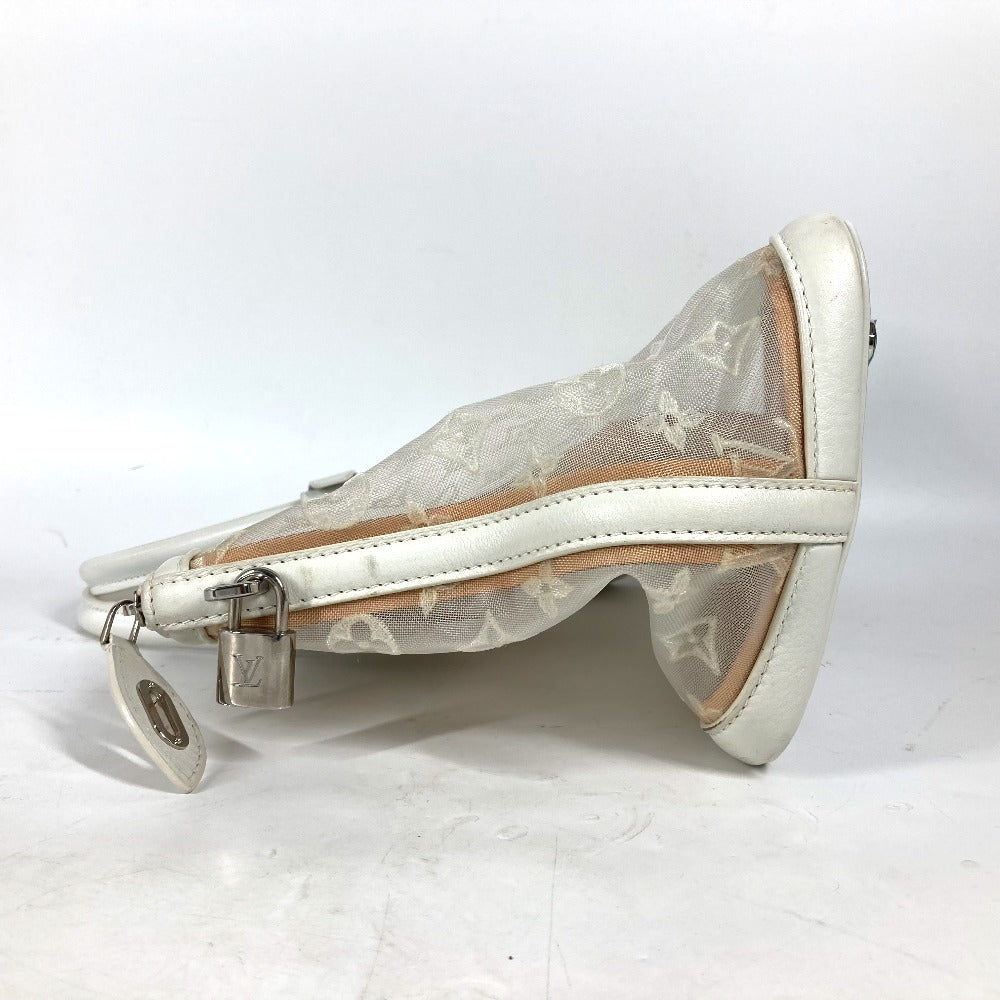 LOUIS VUITTON Handbag Nylon / leather white Transparent Monogram Lockit