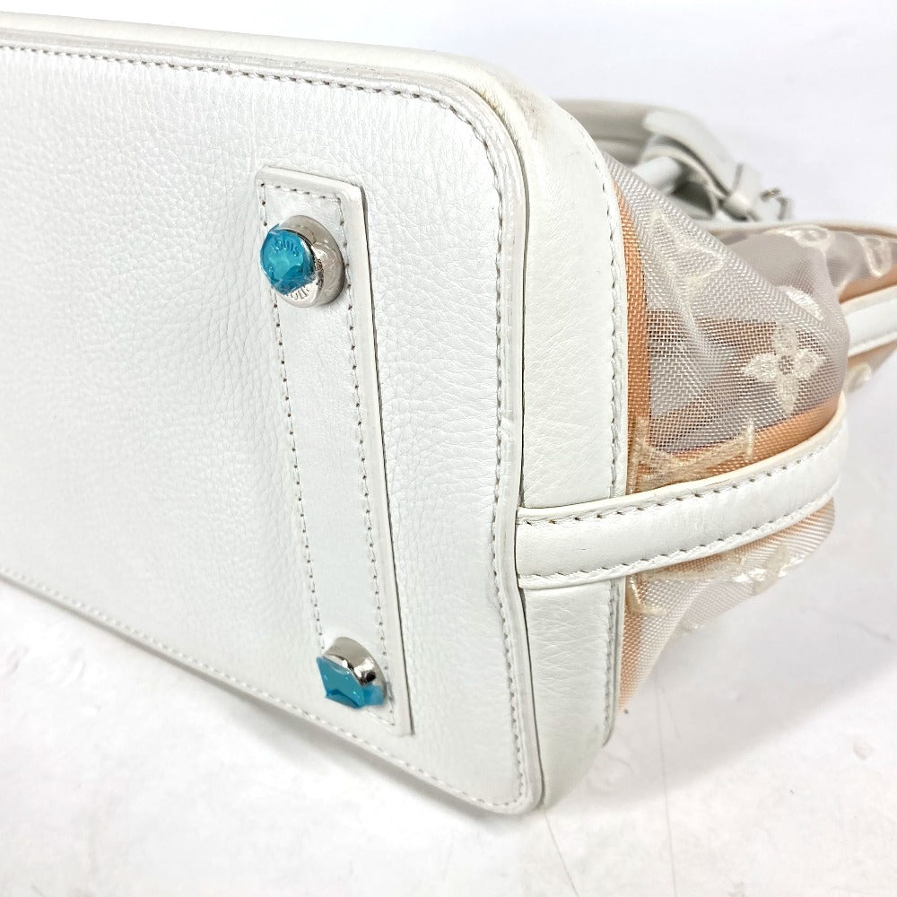 LOUIS VUITTON Handbag M40699 Nylon / leather white Transparent Monogram Lockit Women