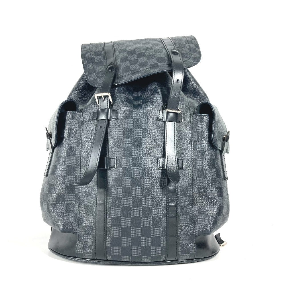 LOUIS VUITTON Backpack Damier Grafitto Canvas black Damier Grafitte Christopher MM