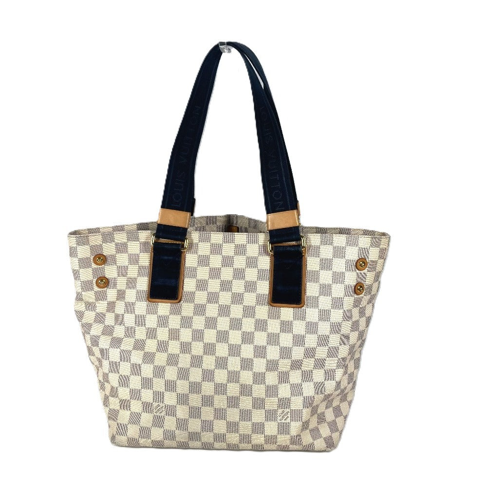 LOUIS VUITTON Shoulder Bag Damier Azur Canvas white Damier Azur Plan Soleil Yukaba PM