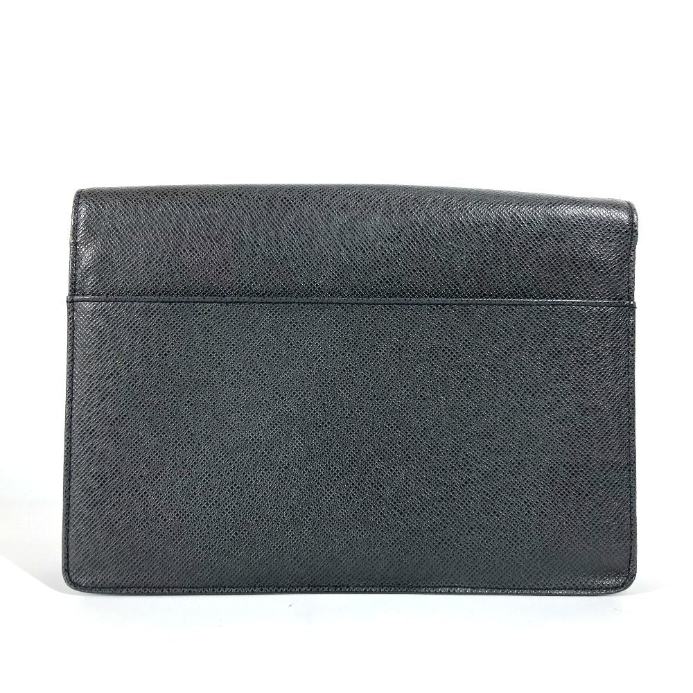 LOUIS VUITTON business bag Taiga Leather black Taiga Selenga