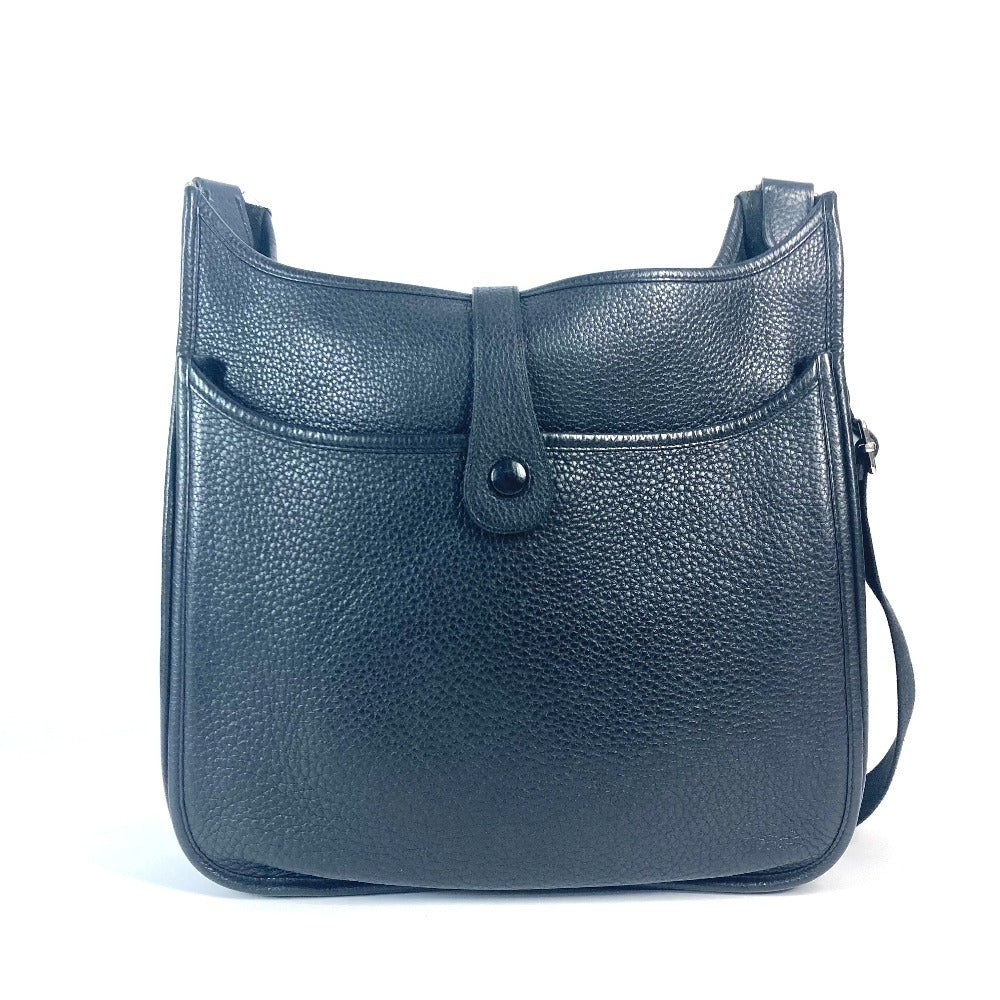 HERMES Shoulder Bag Taurillon Clemence black Evelyn 3 GM mens