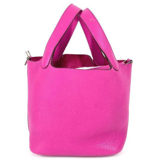 HERMES Handbag Taurillon Clemence pink Picotan Lock PM Women