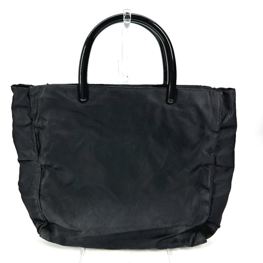 PRADA Handbag Nylon black Triangle logo plate Plat Stick handle unisex(Unisex)