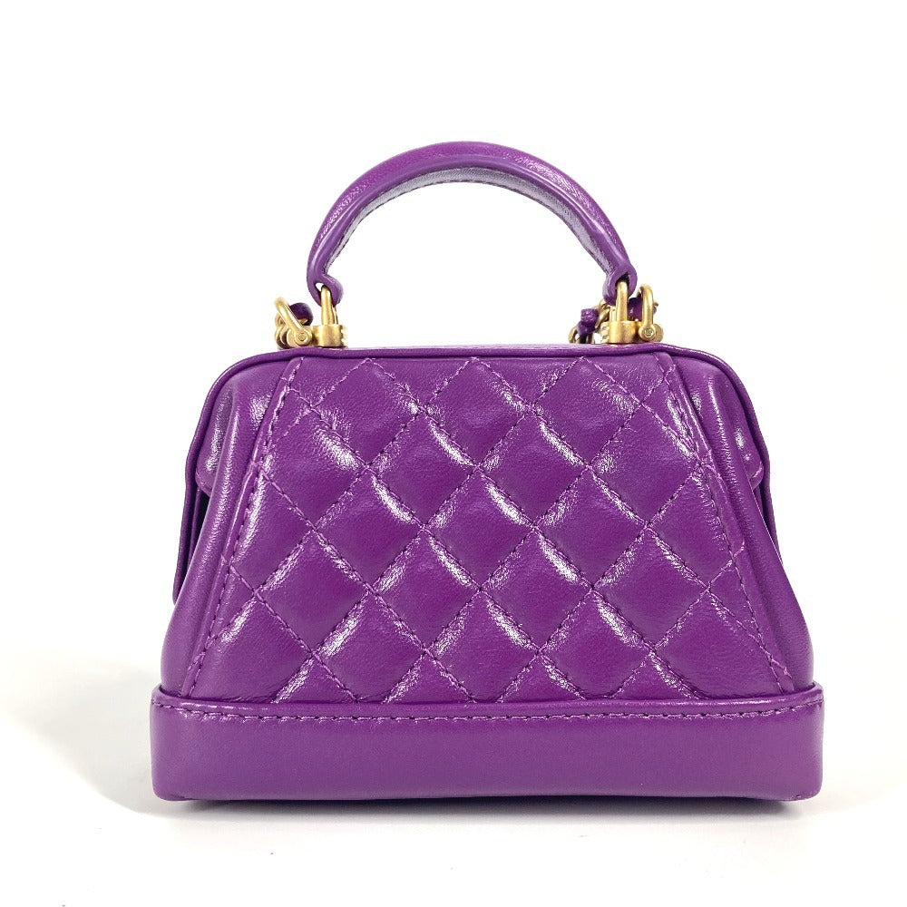 CHANEL Shoulder Bag AP4109 leather purple 24A Quilting Matelasse CC COCO Mark Chain Clutch