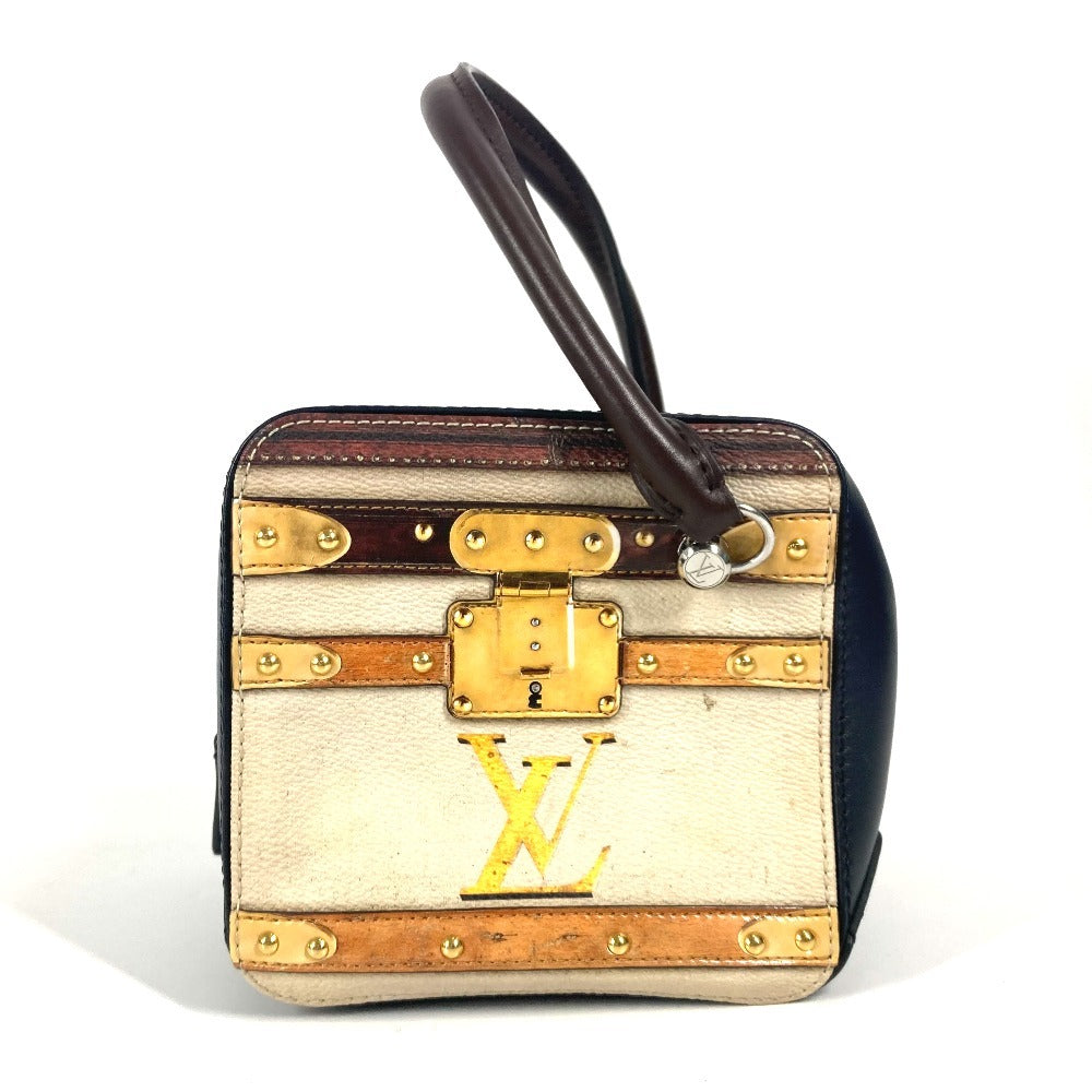 LOUIS VUITTON Handbag leather Navy Trompe l'oeil
