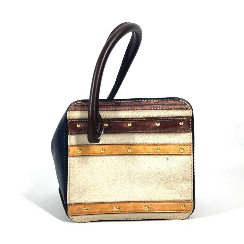 LOUIS VUITTON Handbag leather Navy Trompe l'oeil