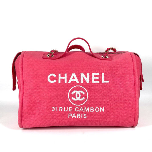 CHANEL Shoulder Bag AS4166 canvas pink CC COCO Mark logo Deauville Boston Duffel bag Women