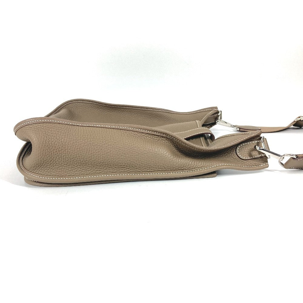 HERMES Shoulder Bag Taurillon Clemence beige Evelyn 3 GM unisex(Unisex)