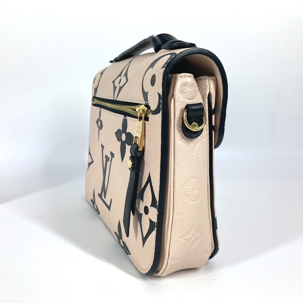 LOUIS VUITTON Handbag Monogram Ann Platt Leather beige LV Crafty Monogram Empreinte Pochette Metis unisex(Unisex)