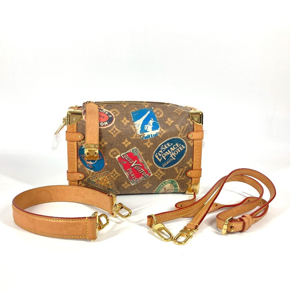 LOUIS VUITTON Shoulder Bag Leather , Monogram Coated Canvas Brown flight mode Side trunk MM unisex(Unisex)