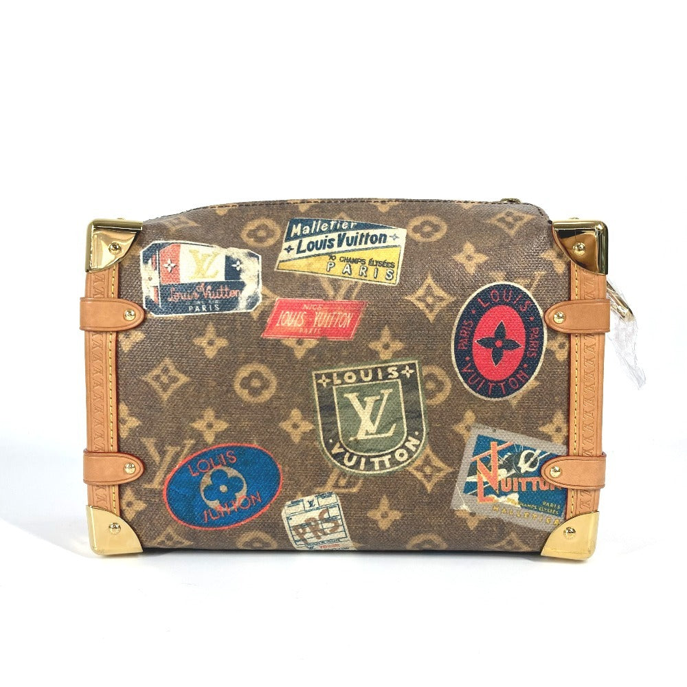 LOUIS VUITTON Shoulder Bag Leather , Monogram Coated Canvas Brown flight mode Side trunk MM unisex(Unisex)