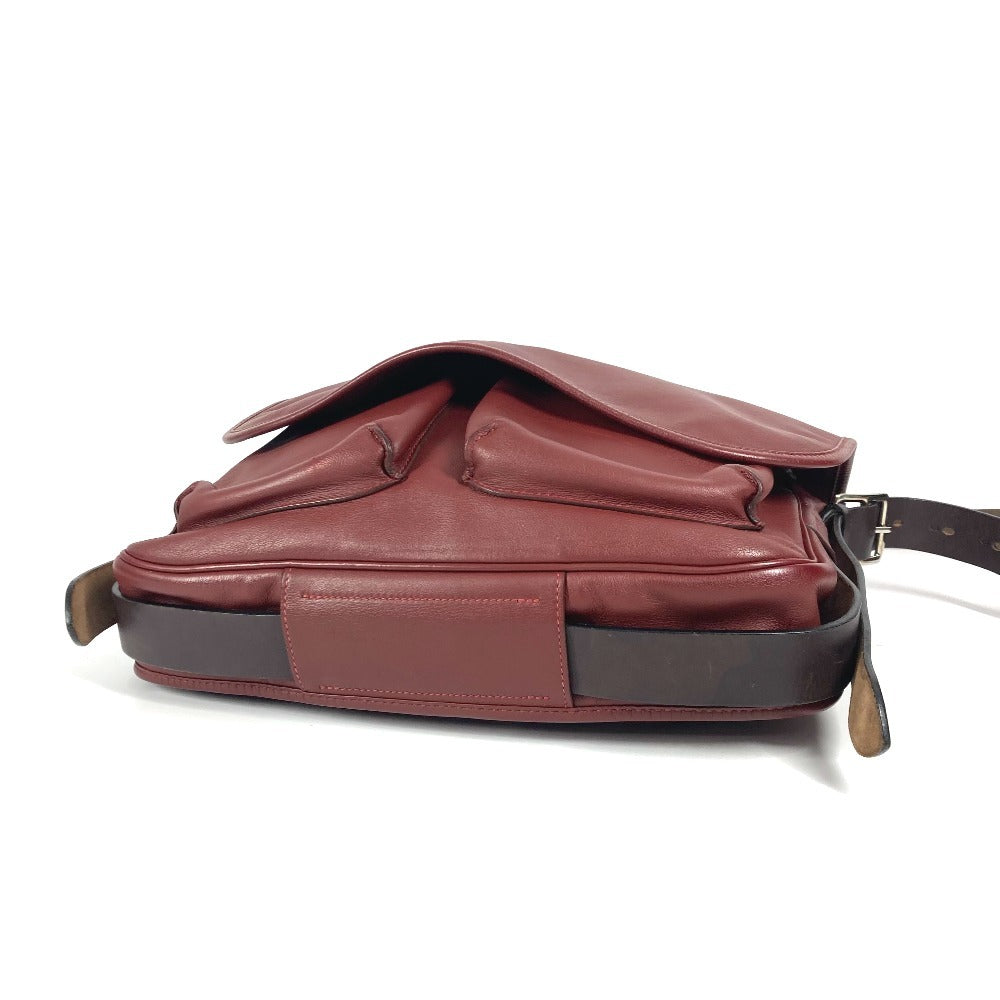 HERMES Shoulder Bag , Vokissim Brown flap Barda 33 unisex(Unisex)