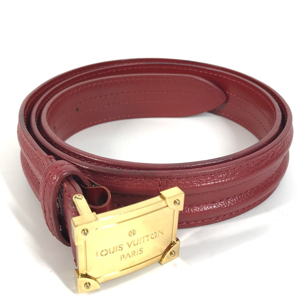 LOUIS VUITTON belt Suhari leather Red Suhari Santur Pandora 90
