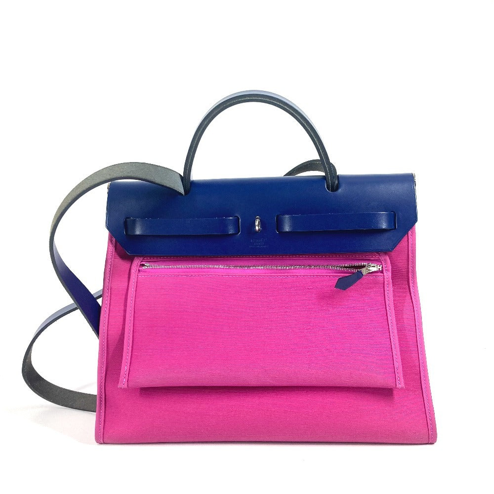 HERMES Handbag Toile Officier, Vash Hunter pink With porch Herbag Zip PM 31
