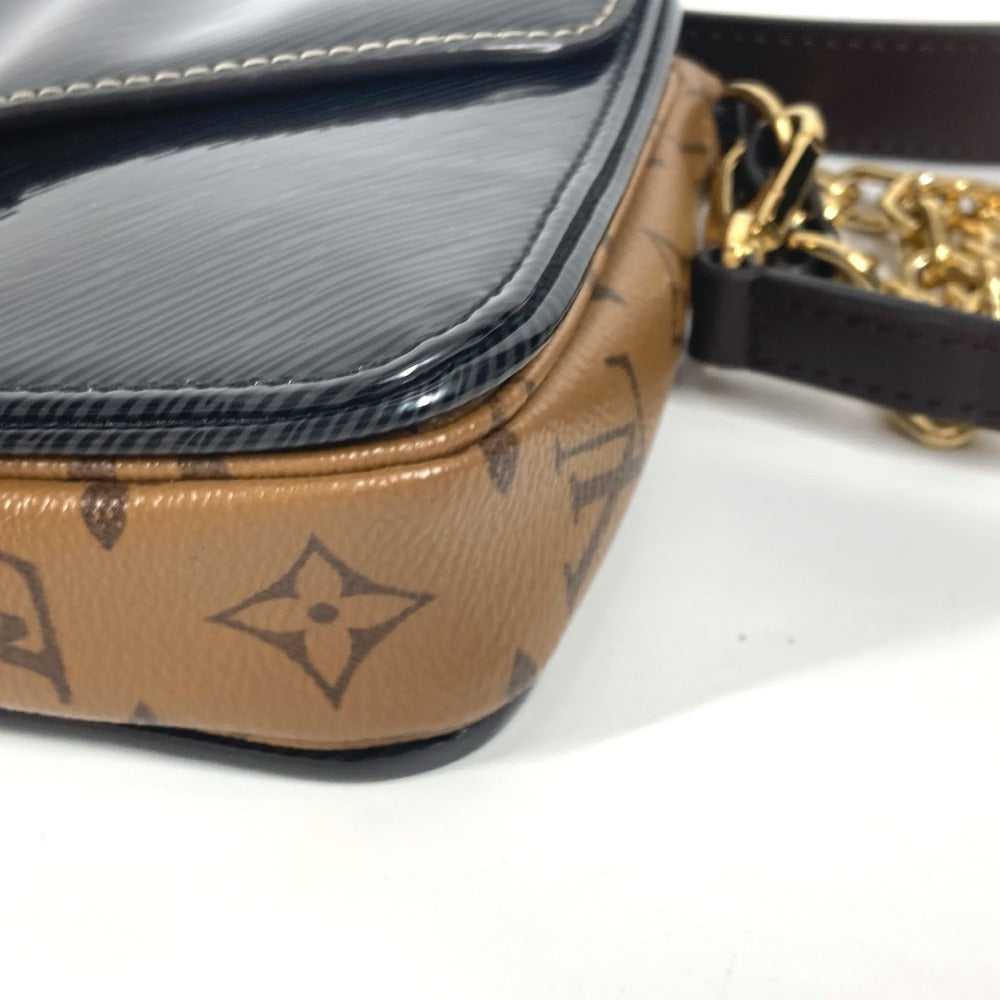 LOUIS VUITTON Shoulder Bag Monogram reverse canvas black Shiny Epi Monogram Reverse Pochette Metis MINI