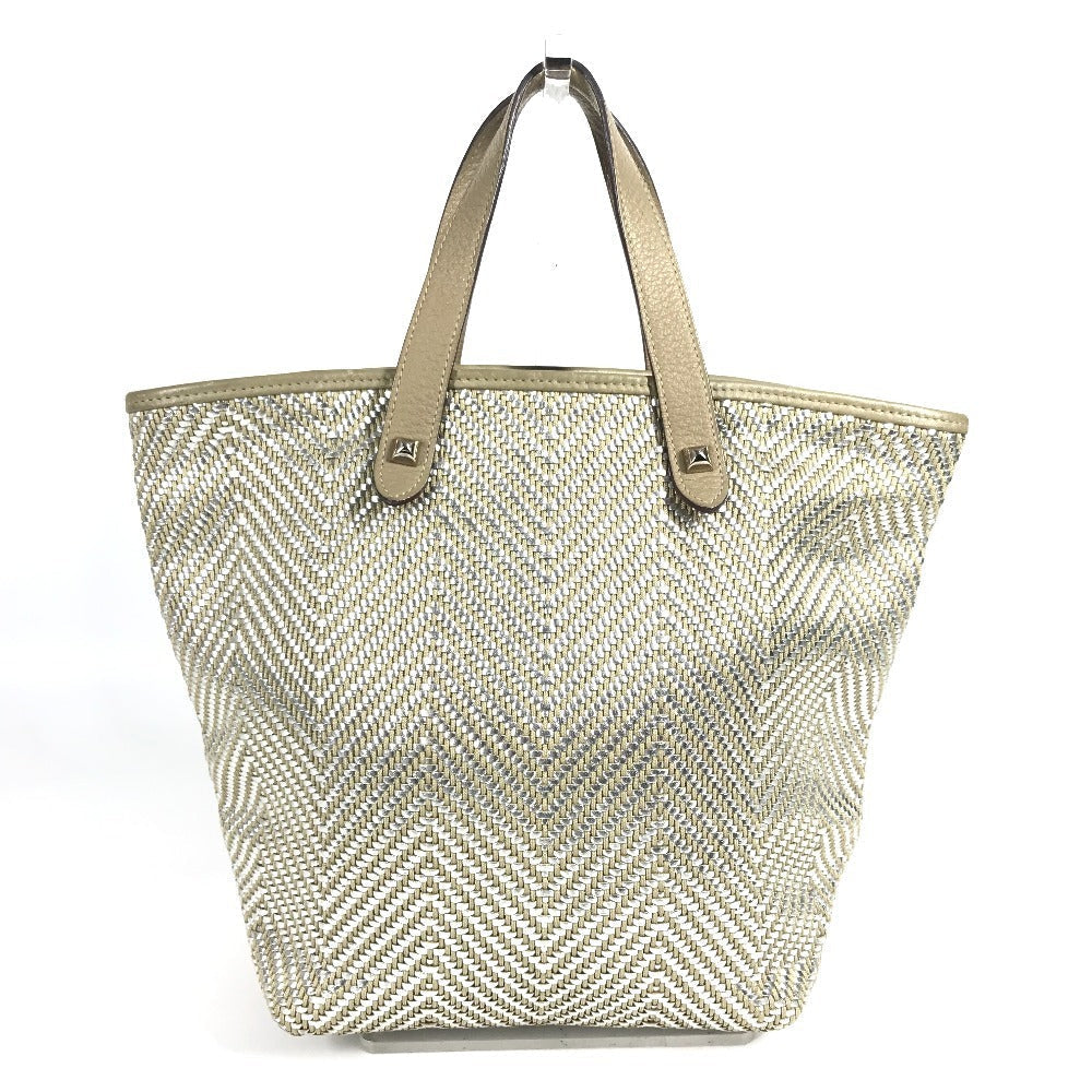 HERMES Tote Bag Leather, Polyester beige Handbag Kava Chennai PM Kava Chennai PM