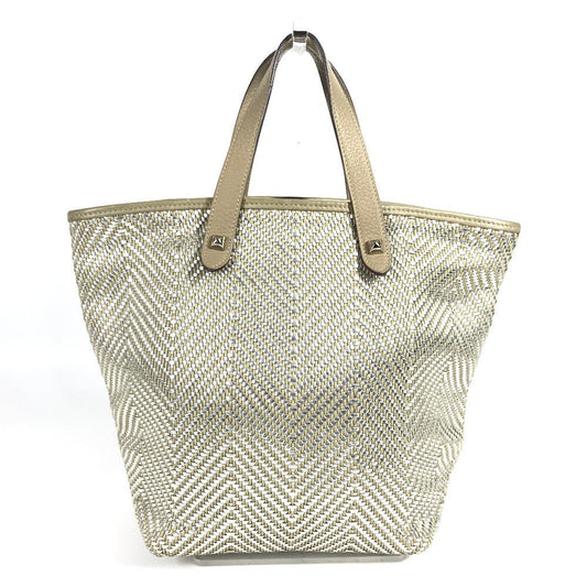 HERMES Tote Bag Leather, Polyester beige Handbag Kava Chennai PM Kava Chennai PM