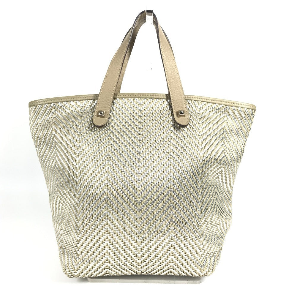 HERMES Tote Bag Leather, Polyester beige Handbag Kava Chennai PM Kava Chennai PM