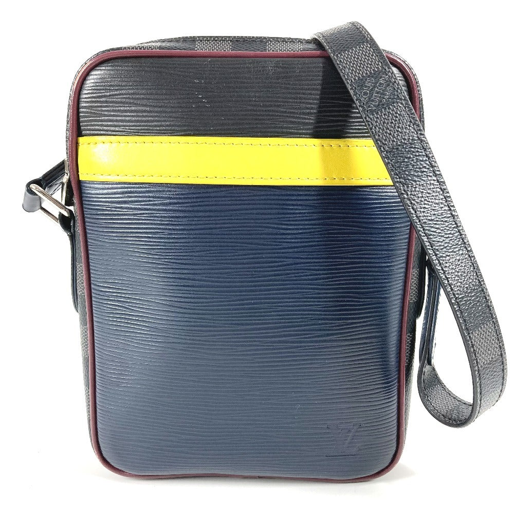 LOUIS VUITTON Shoulder Bag Damier Graphite Canvas, Epi Leather Navy Epidamie Graffit Danube Slim