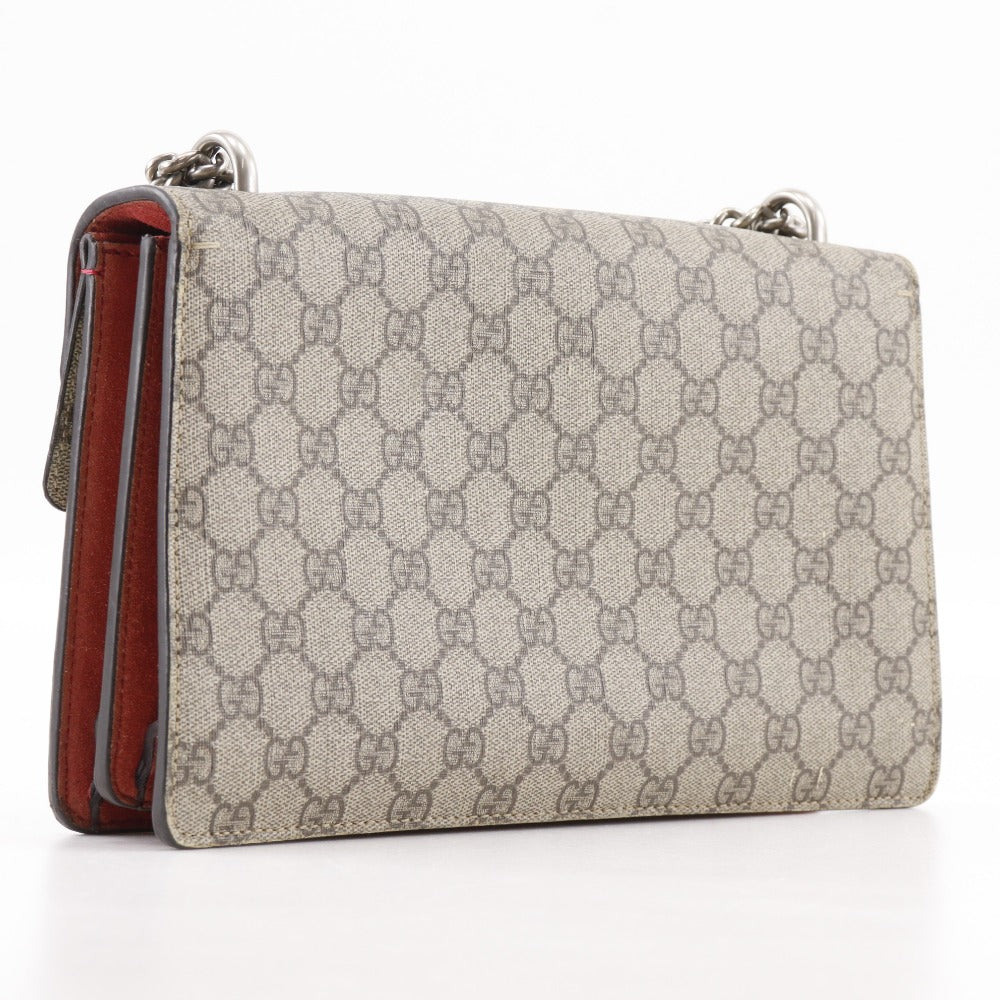 GUCCI Shoulder Bag 400249 GG Supreme canvas, suede Brown ChainShoulder Duonisos