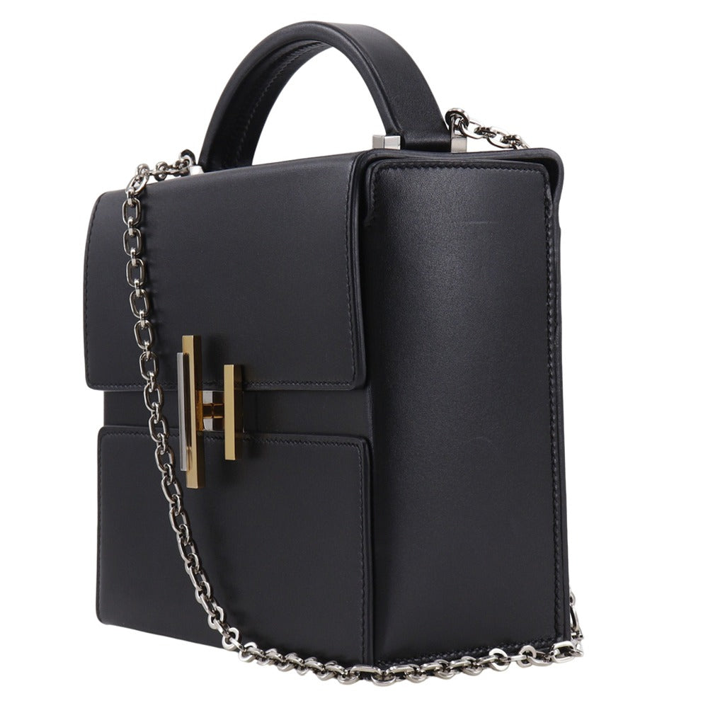 HERMES Shoulder Bag leather black cinematic