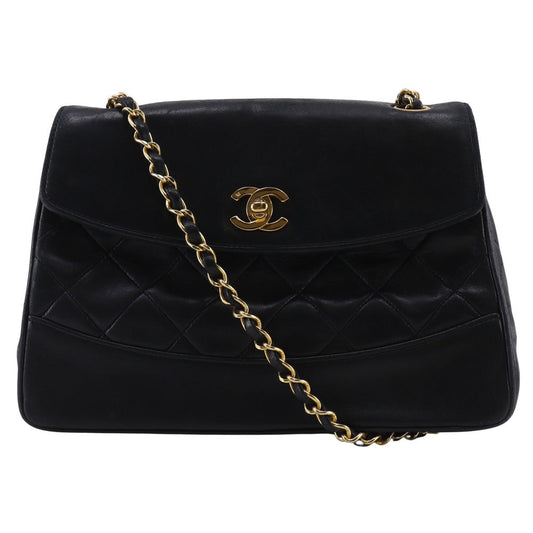 CHANEL Shoulder Bag lambskin black ChainShoulder Matrasse