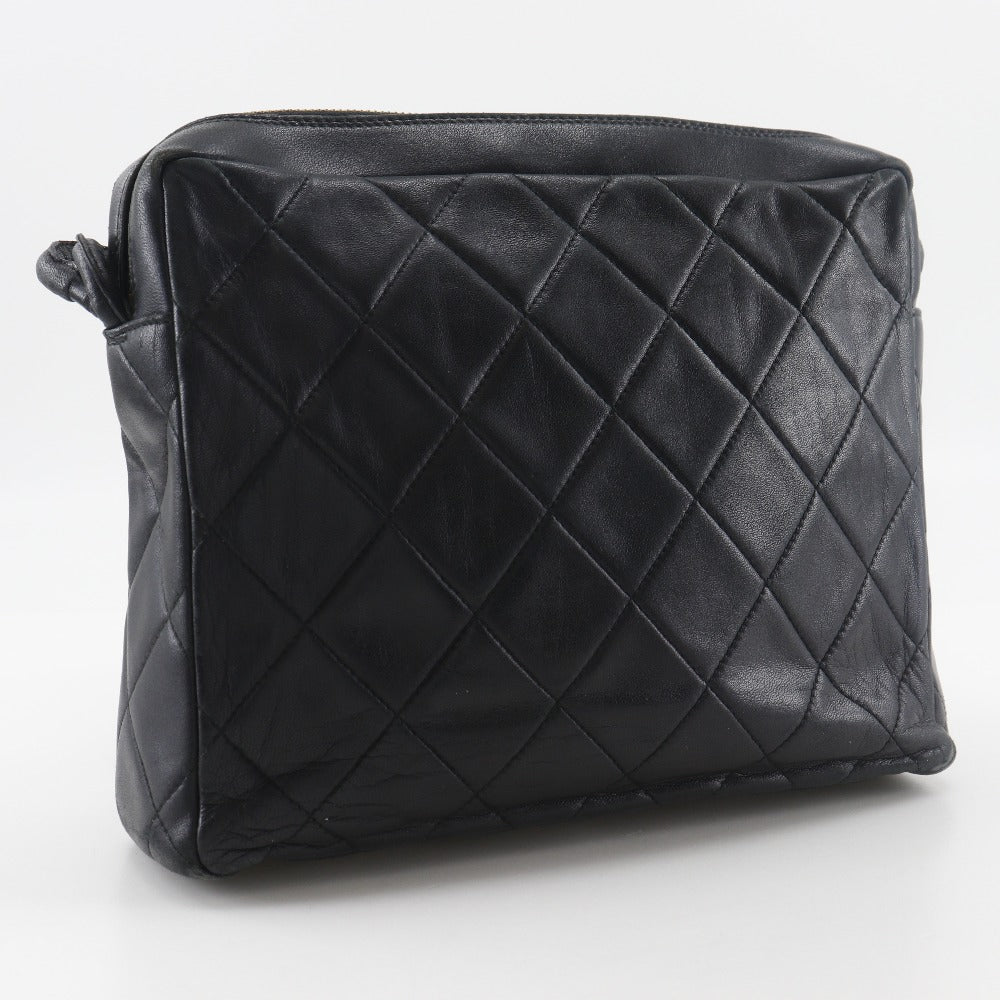 CHANEL Shoulder Bag lambskin black rope Matrasse COCO Mark