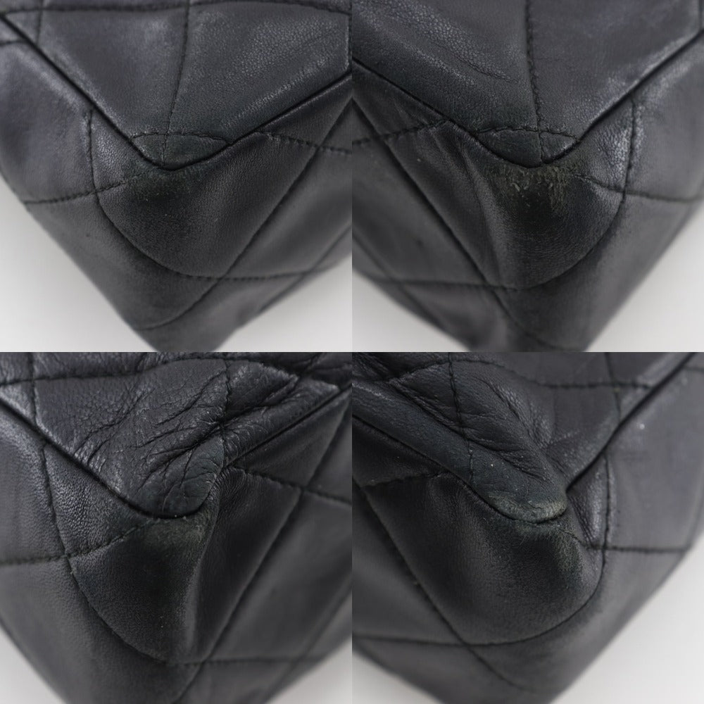CHANEL Shoulder Bag lambskin black rope Matrasse COCO Mark
