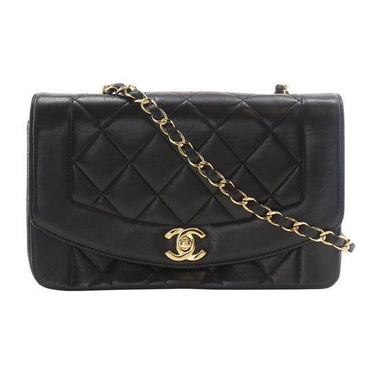 CHANEL Shoulder Bag A01164 lambskin black ChainShoulder Diana 22