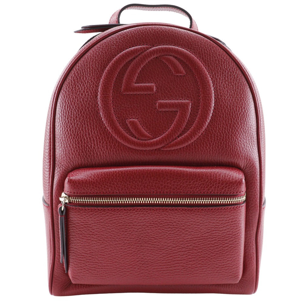 GUCCI Backpack 536192 leather Red Interlocking Soho