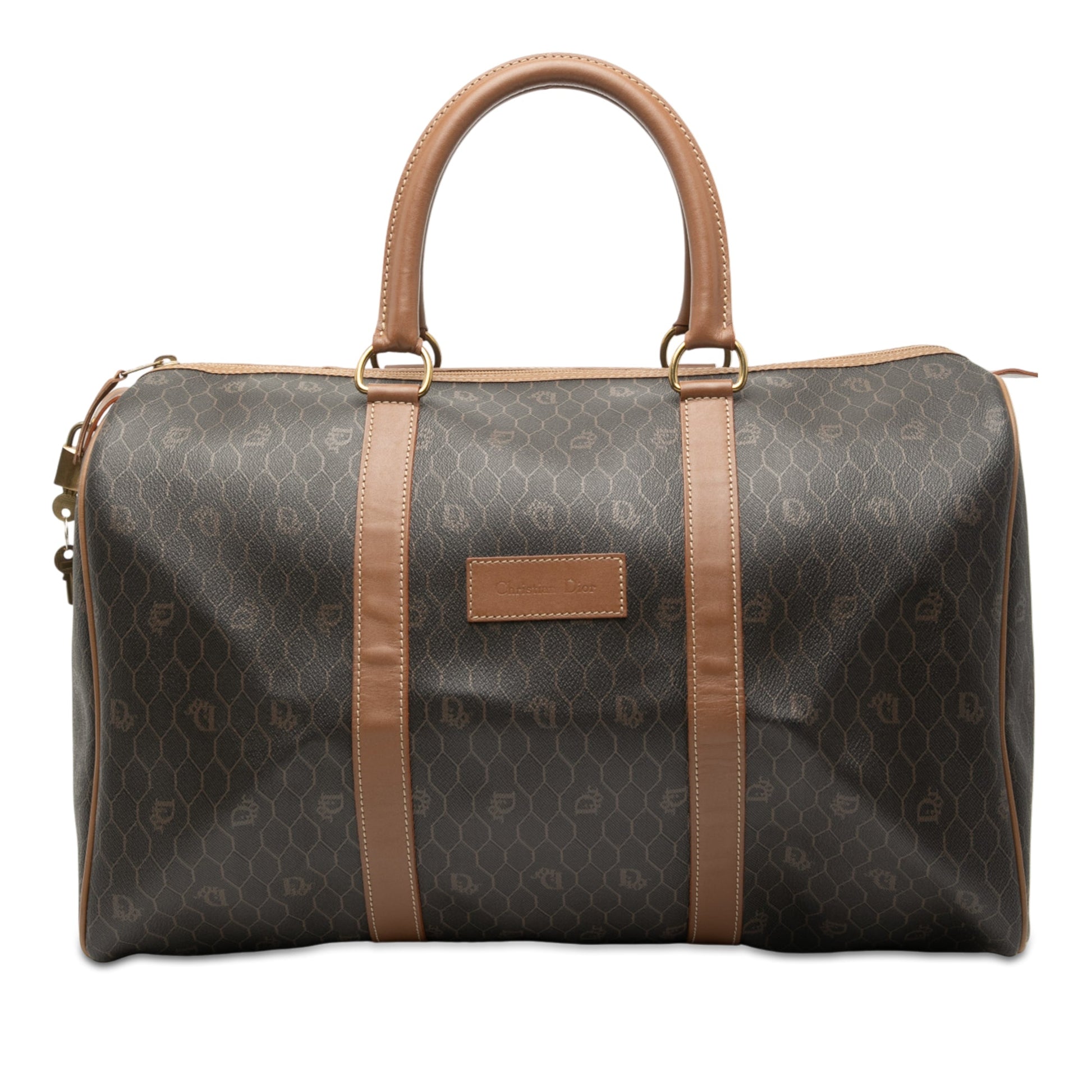 Black Dior Honeycomb Coated Canvas Travel Bag