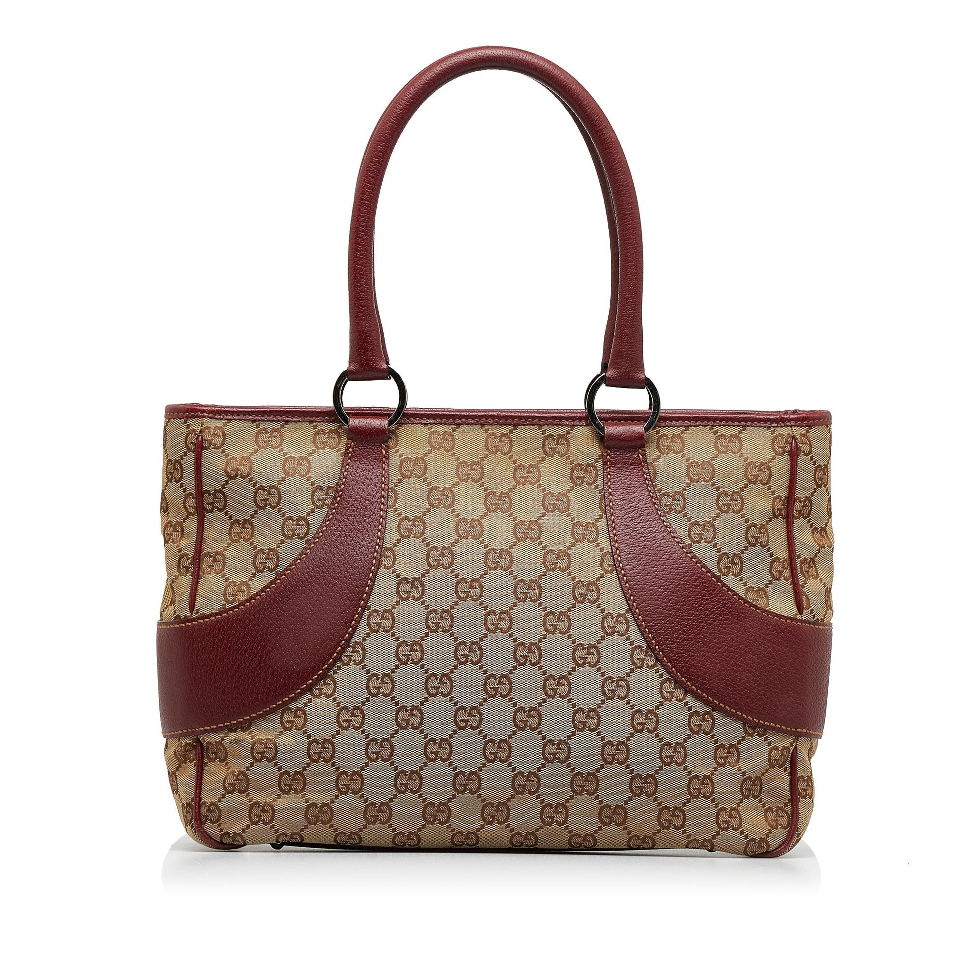Gucci Tan Leather Canvas Tote Style 1