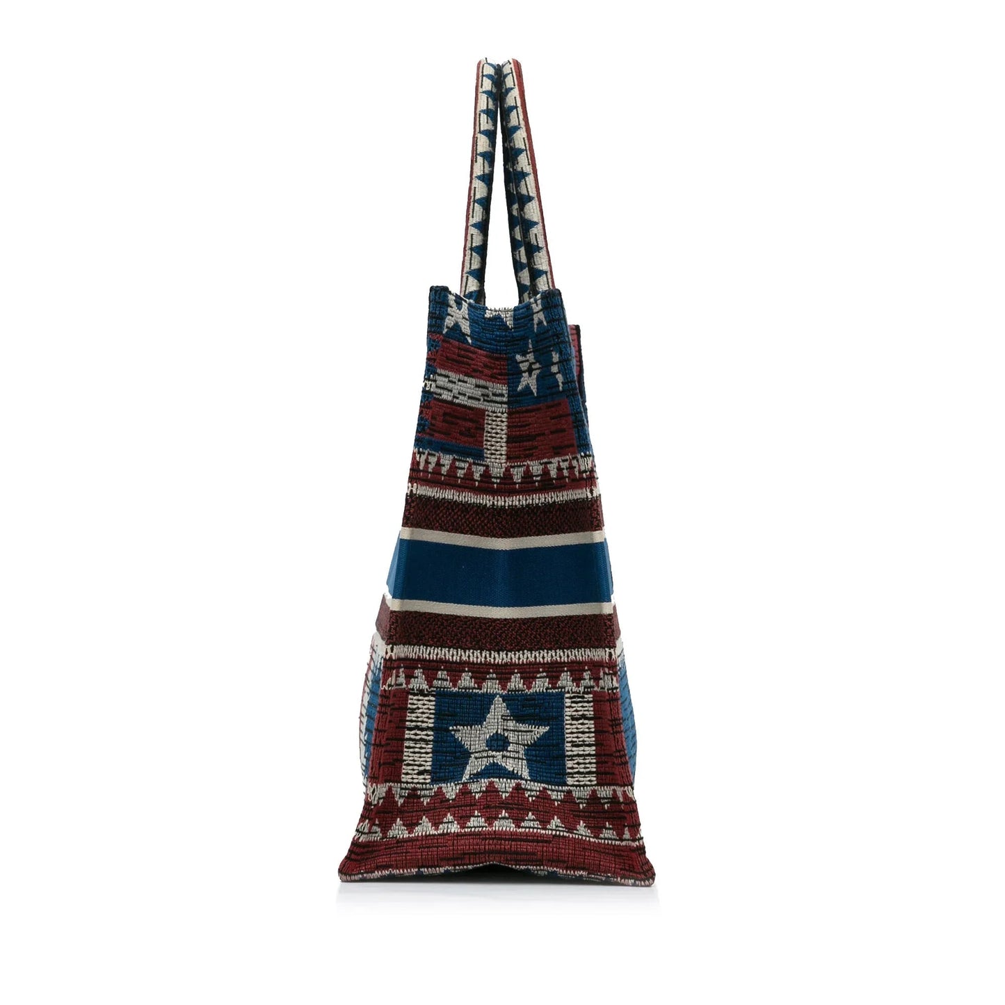 Blue Dior Large French Flag Book Tote