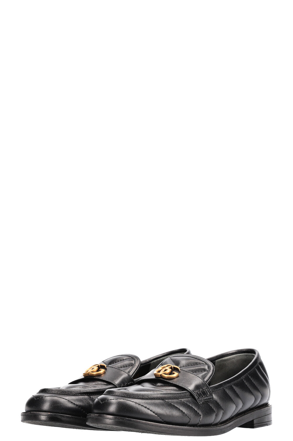 GUCCI Double G MatelassÃ© Flats Black