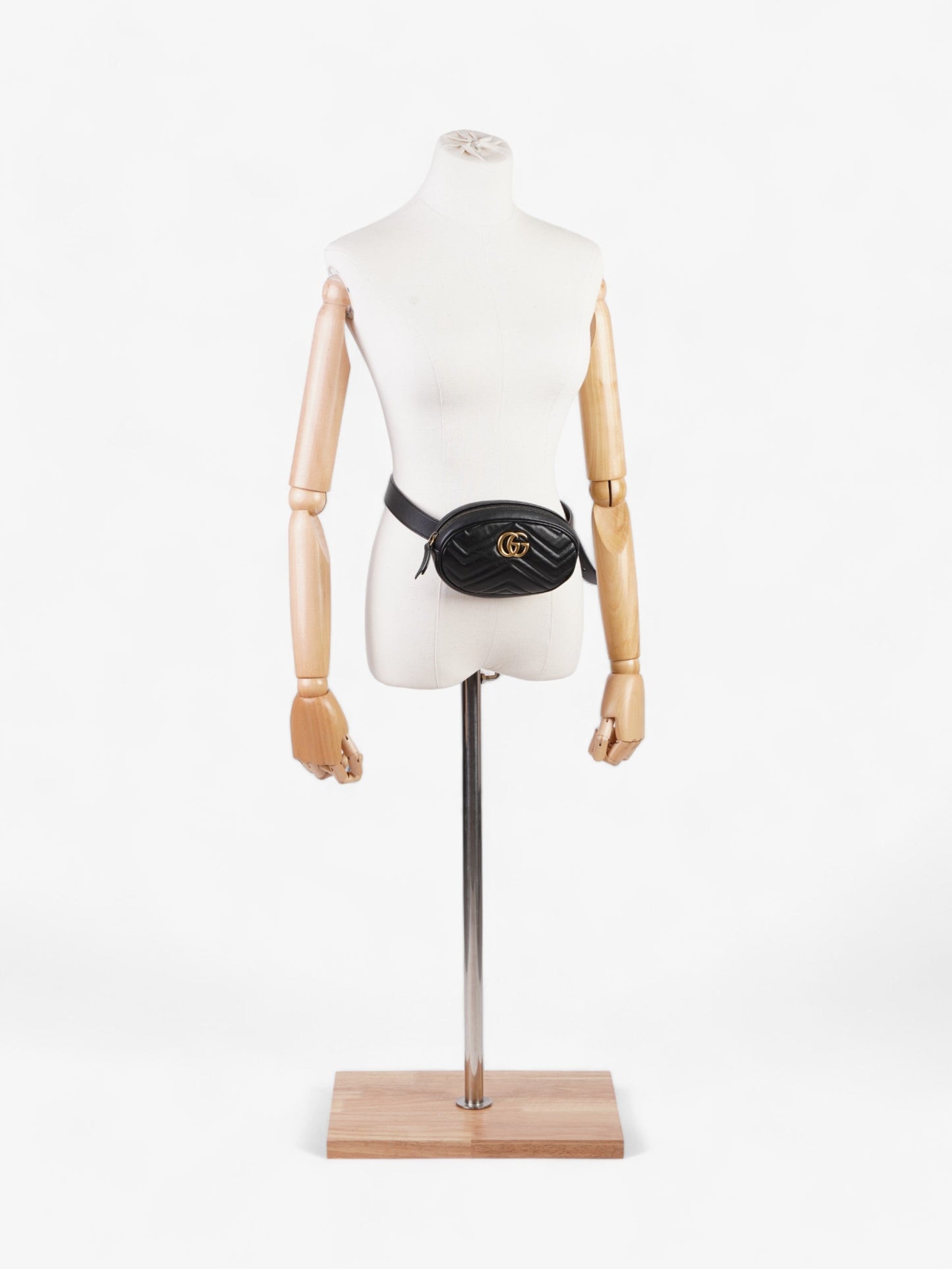 Gucci GG Marmont Belt Bag Black Matelasse Leather 85cm / 34"