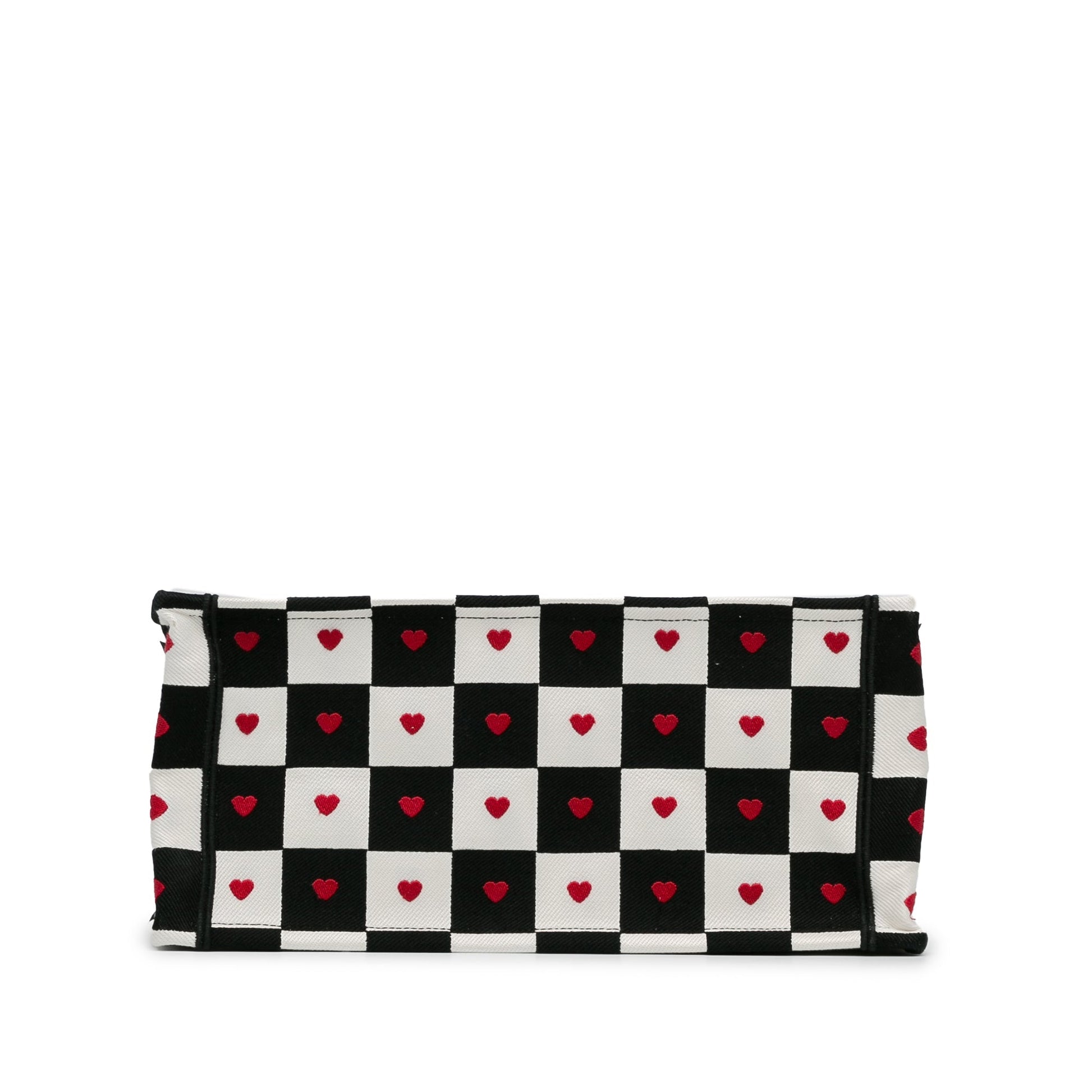 White Dior DiorAmour Medium Canvas D-Chess Book Tote