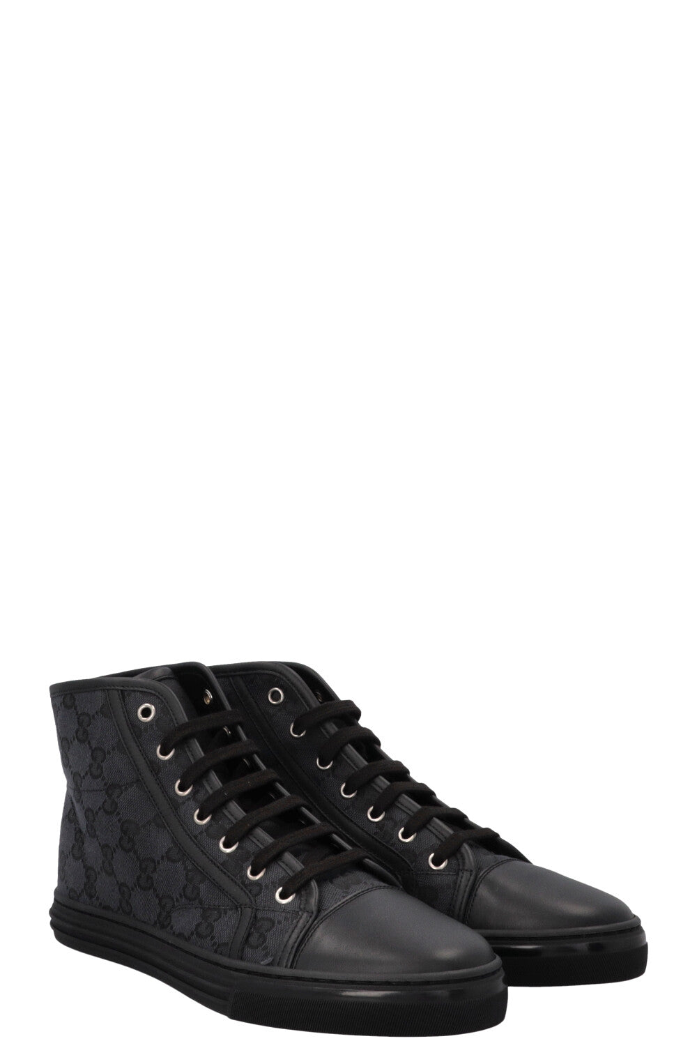 GUCCI Supreme High Top Sneakers Canvas Black