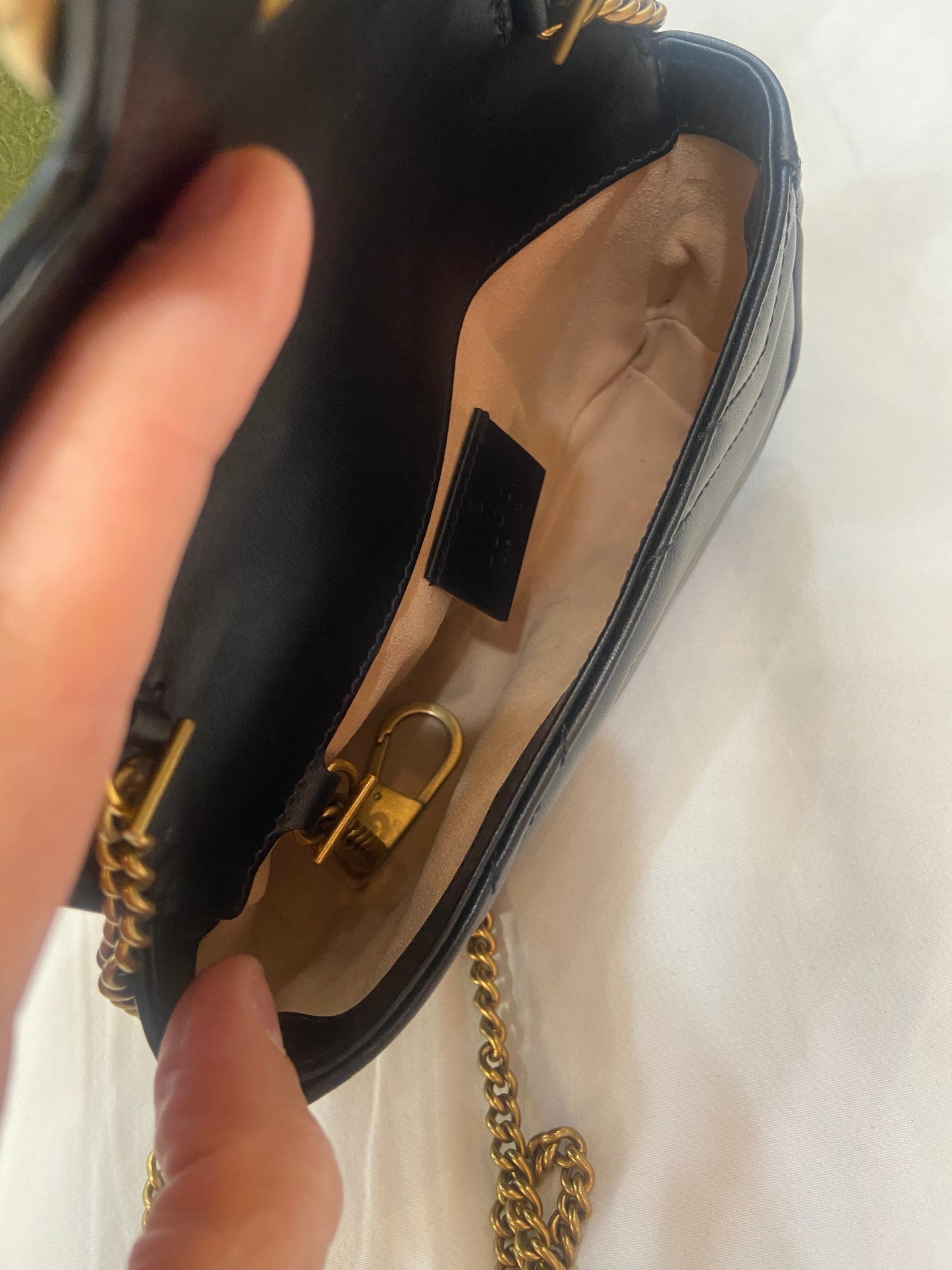 GUCCI GG MARMONT MINI CALFSKIN LEATHER BAG