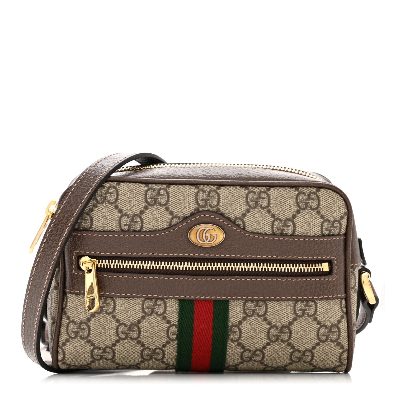 GUCCI GG SUPREME MONOGRAM WEB MINI OPHIDIA CROSSBODY
