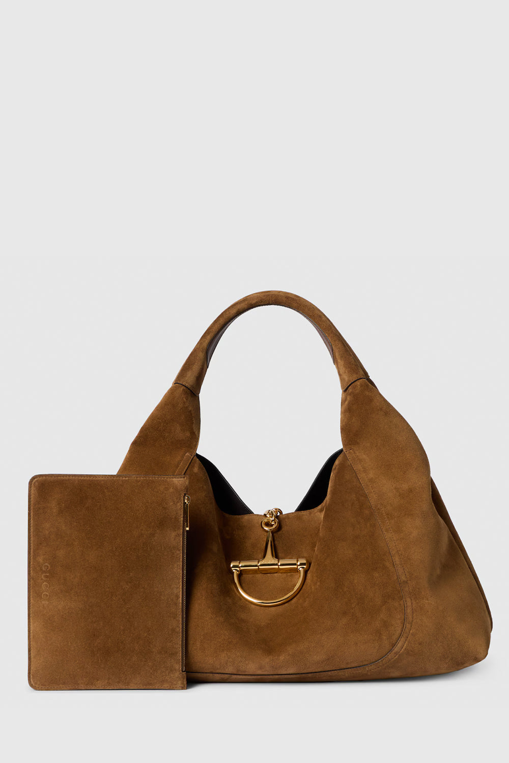 Gucci Softbit Maxi Shoulder Bag In Suede
