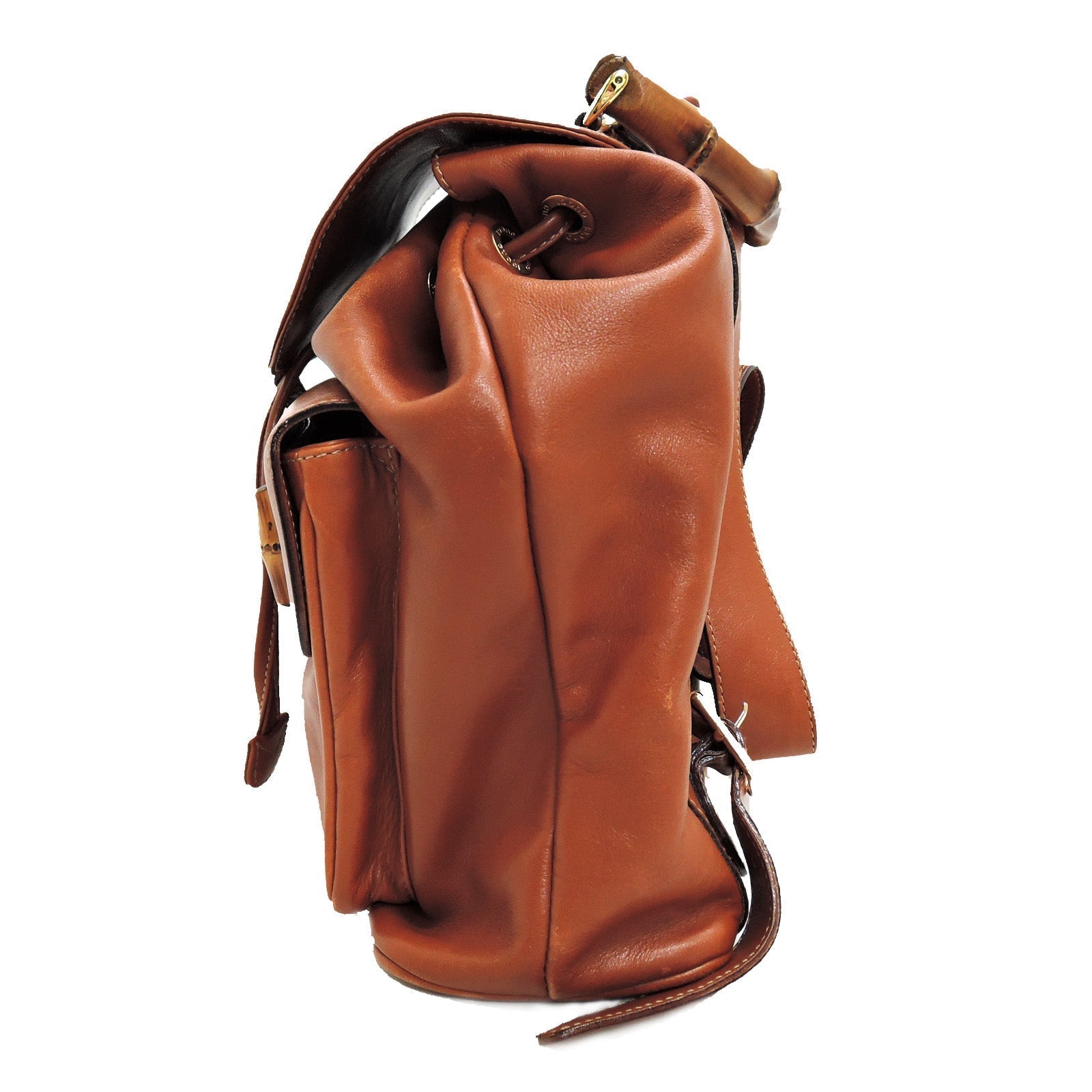 Gucci Bamboo Brown Leather Backpack Style 1