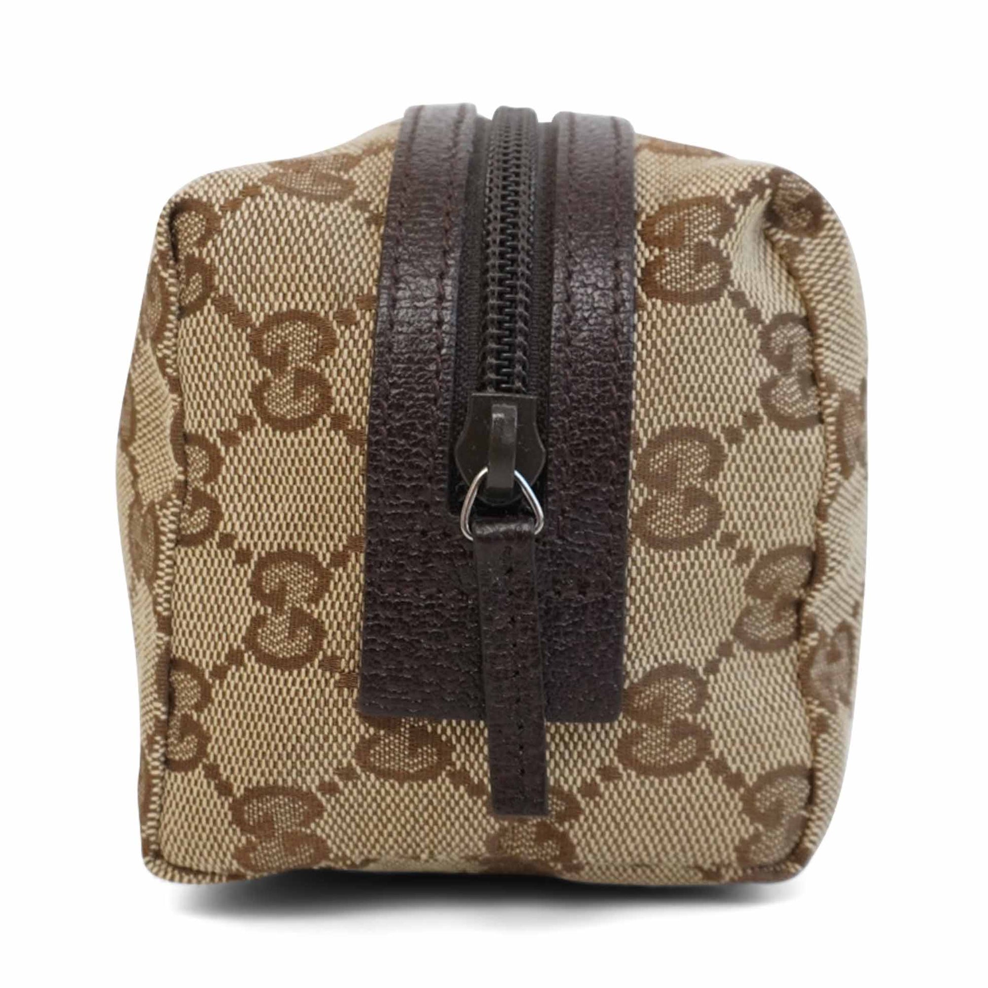 Gucci Monogram Leather Canvas Clutch